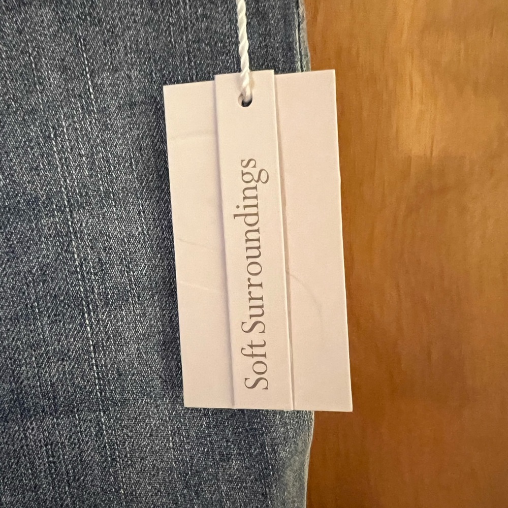 Soft Surroundings Ultimate Denim Belted Jeans Straight Leg Crop NWT Size 22W - Picture 4 of 13